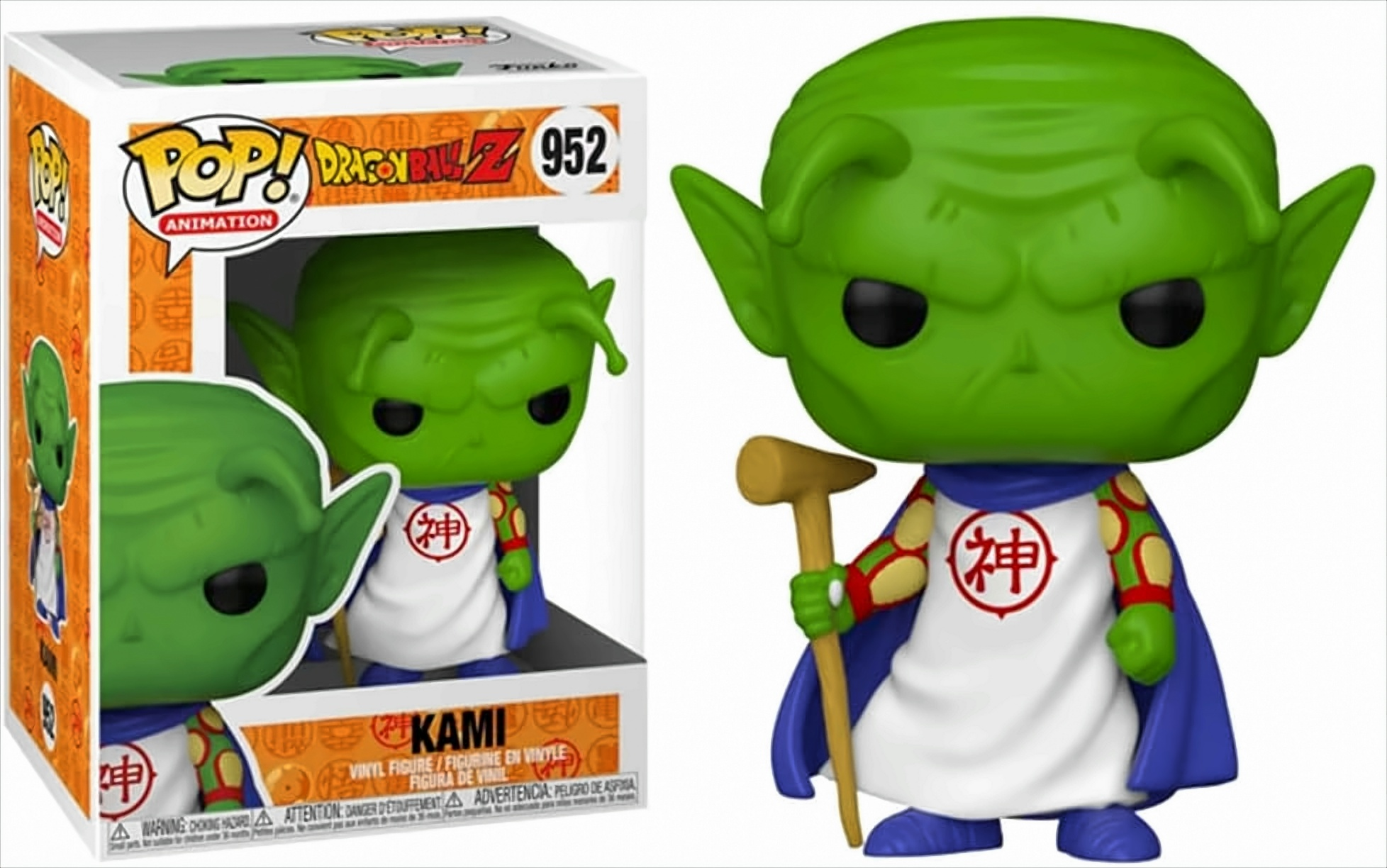 Figura verde con martello, indossa veste bianca con simbolo rosso.