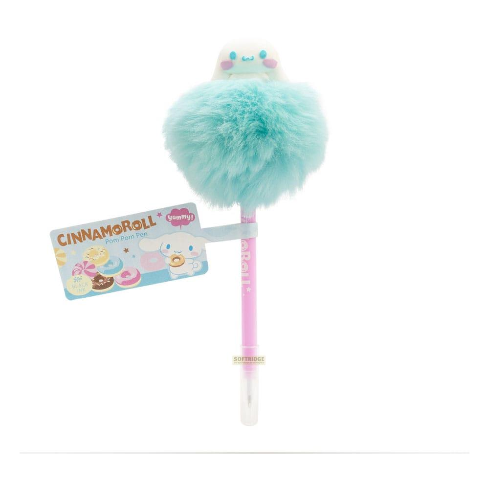 Ein Cinnamoroll-Stift mit einem flauschigen mintgrünen Bommel und einem süßen Kawaii-Anhänger.