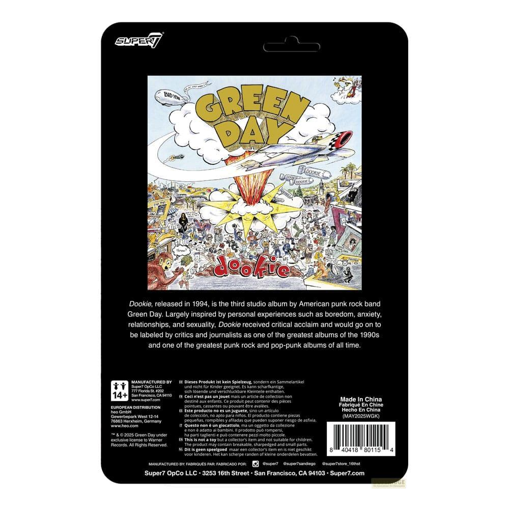 Green Day's 'Dookie' Album Cover Art: Cartoonish scene with explosion & band logo.
