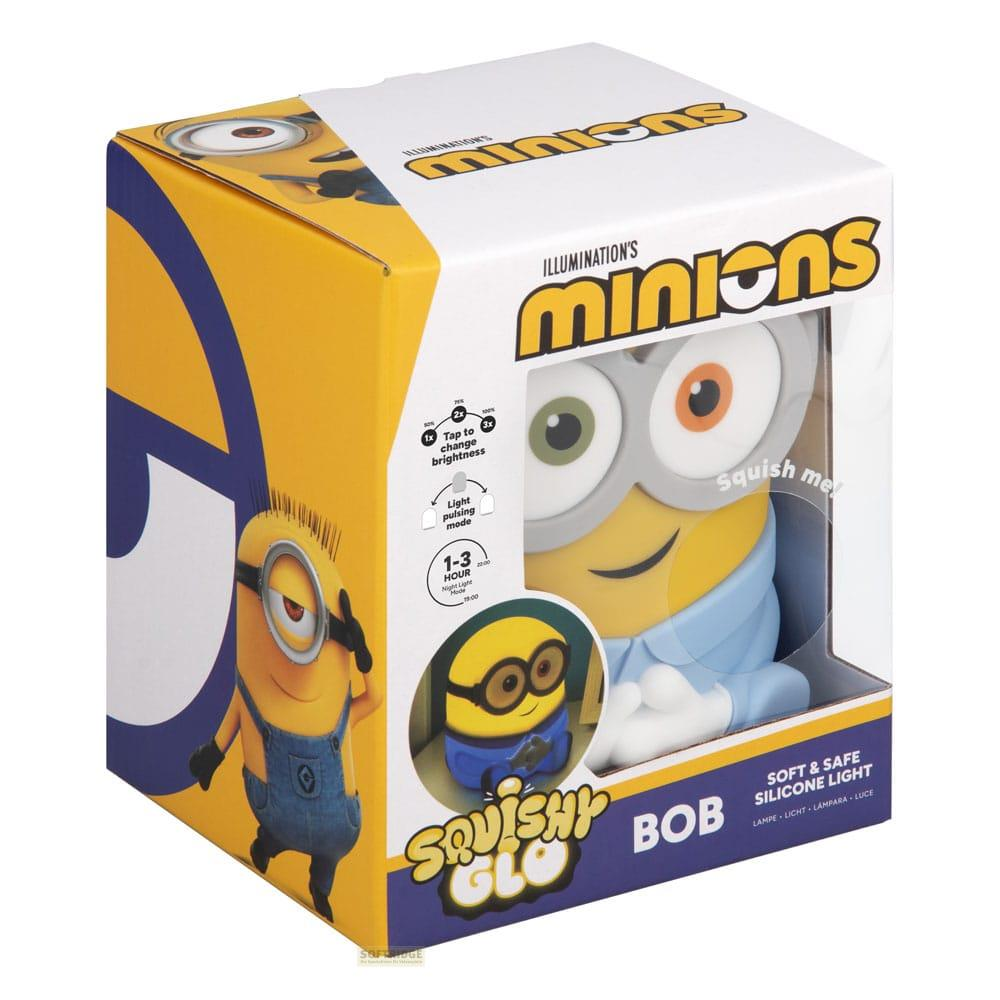 Silikonowa lampka Minions Bob z funkcją nocną 1-3h na opakowaniu.