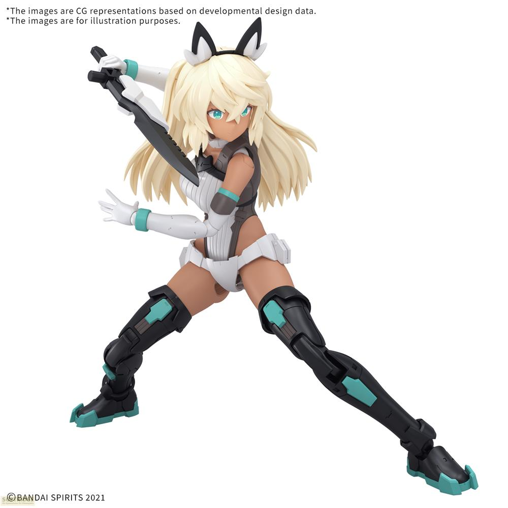Une figure style anime aux cheveux blonds et yeux bleus tient un couteau.