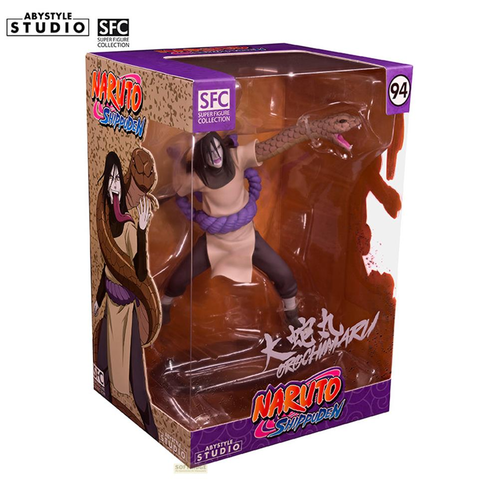Figurine Naruto Shippuden Orochimaru avec serpent en boîte.