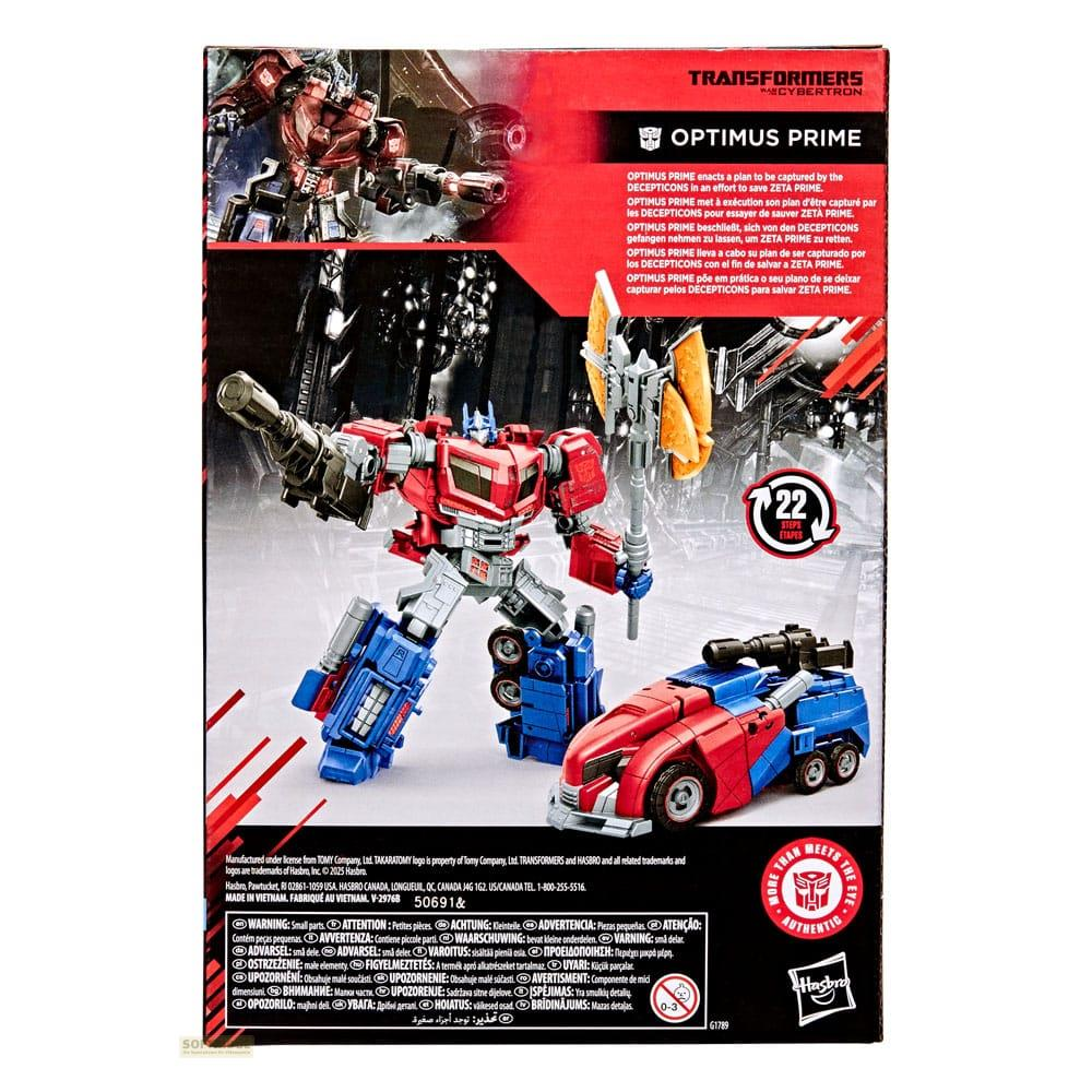 Figura de juguete Optimus Prime con vehículo en caja, 22 pasos.