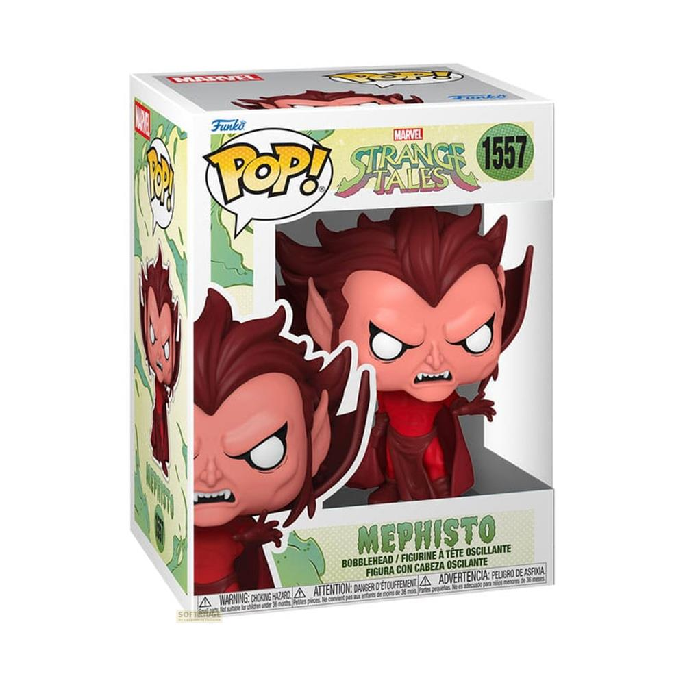 Funko Pop! Figur von Mephisto aus Strange Tales mit rotem Haar und Outfit.