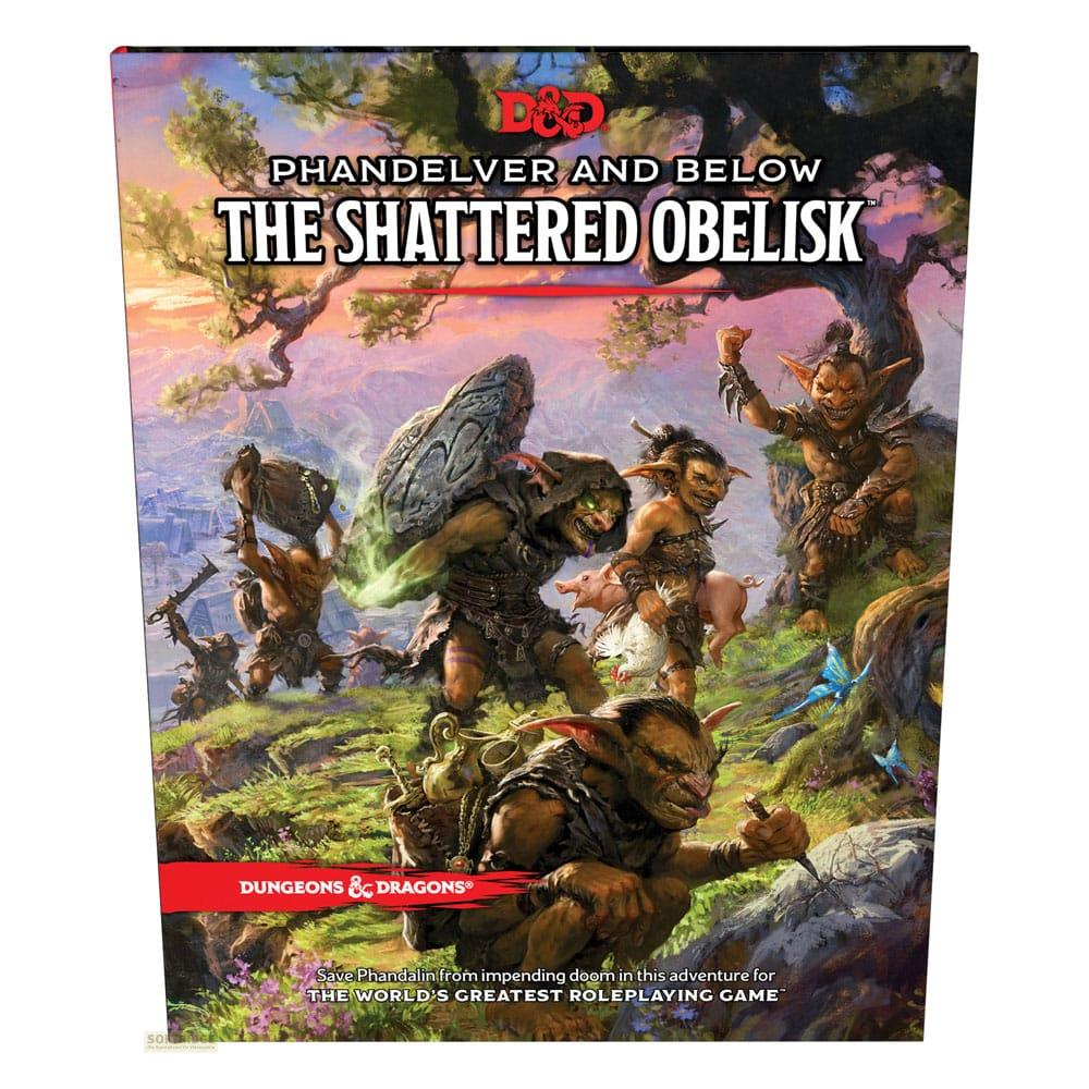 Couverture de livre D&D : Des monstres attaquent, intitulé "The Shattered Obelisk".