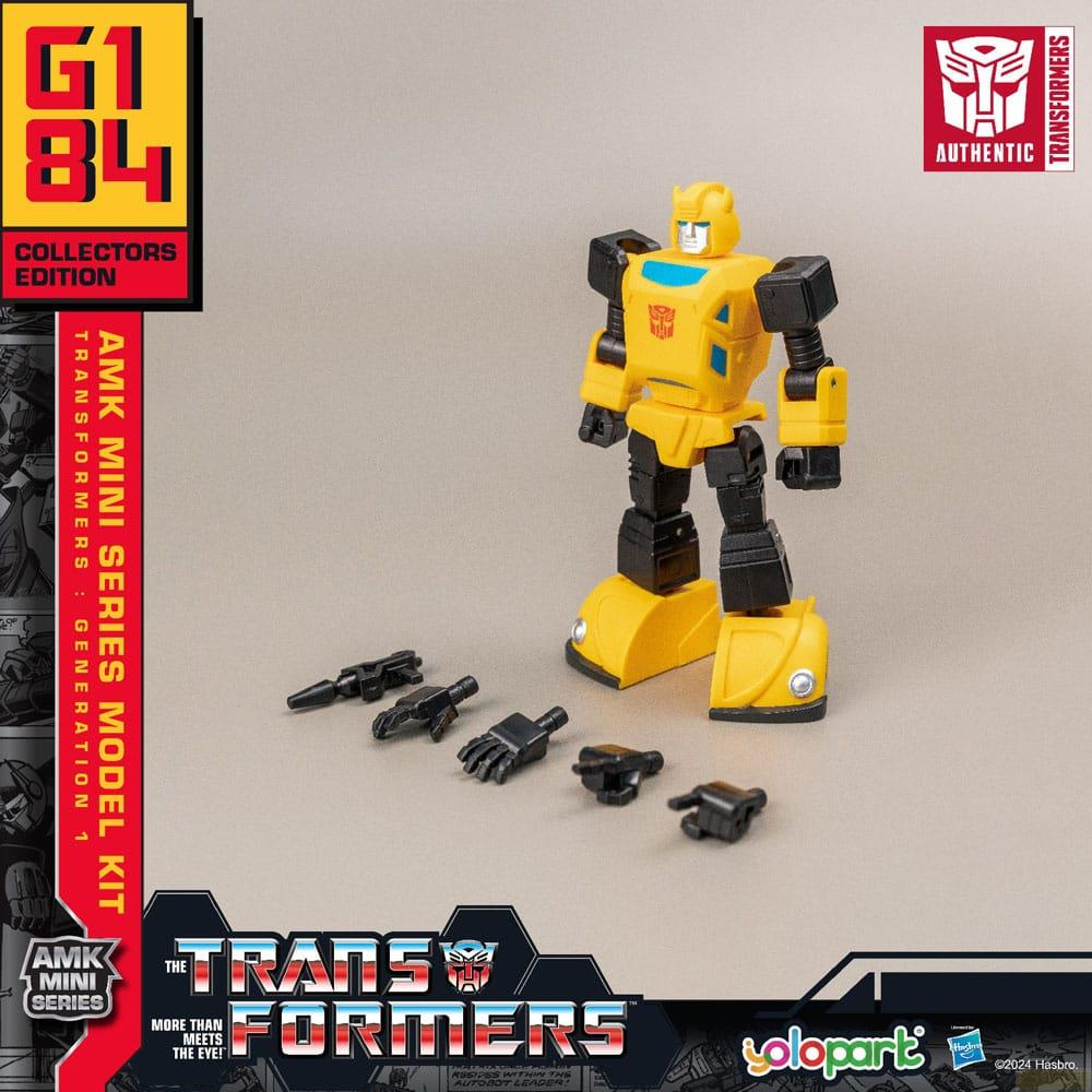 Gelber Bumblebee Transformer Spielzeug mit Zubehör und G1 84 Logo.