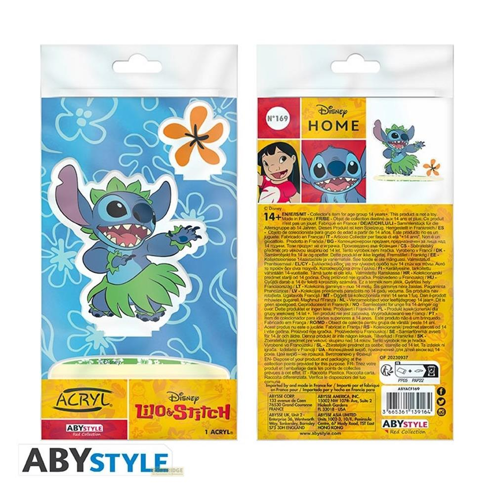 Pegatina de Stitch con Lilo y el logo de Disney Home en papel de aluminio azul.
