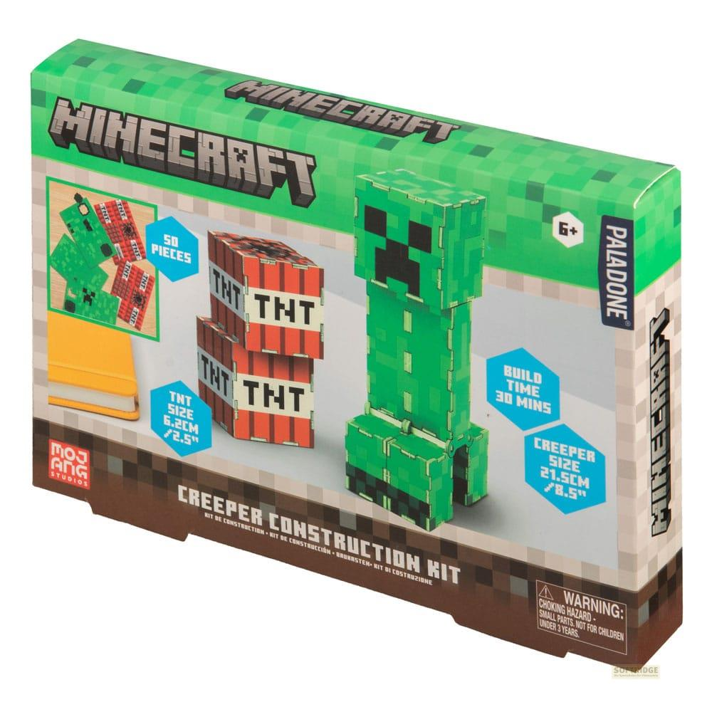 Minecraft Creeper Bausatz-Verpackung mit 50 Teilen, TNT-Blöcken und Creeper-Figur.