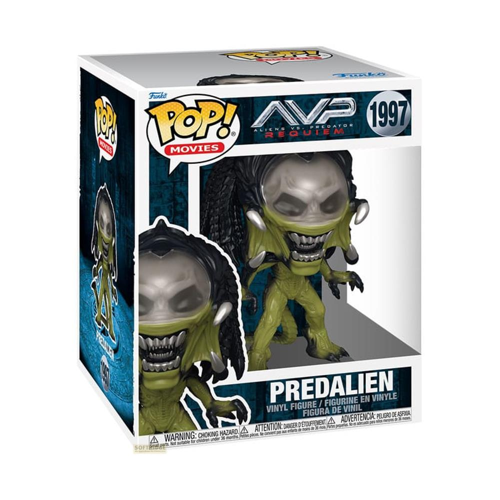 Figura Funko Pop del Predalien de Aliens vs. Predator: Requiem, verde con cabeza detallada.