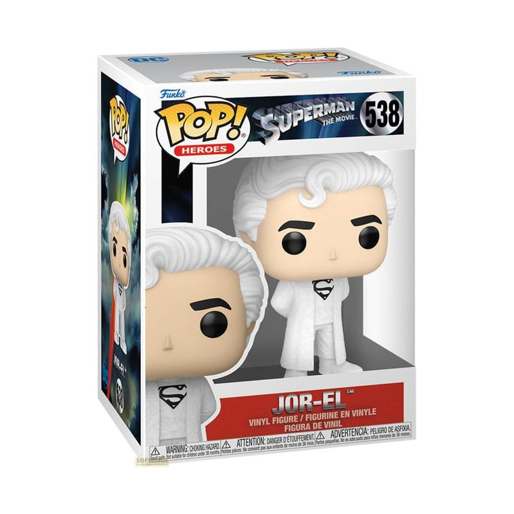 Figura Funko Pop! de vinilo de Jor-El de Superman, con pelo y traje blancos.