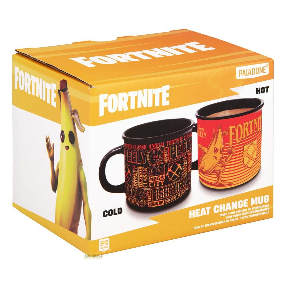 Kubki Fortnite z Peely, jeden zimny i jeden gorący.