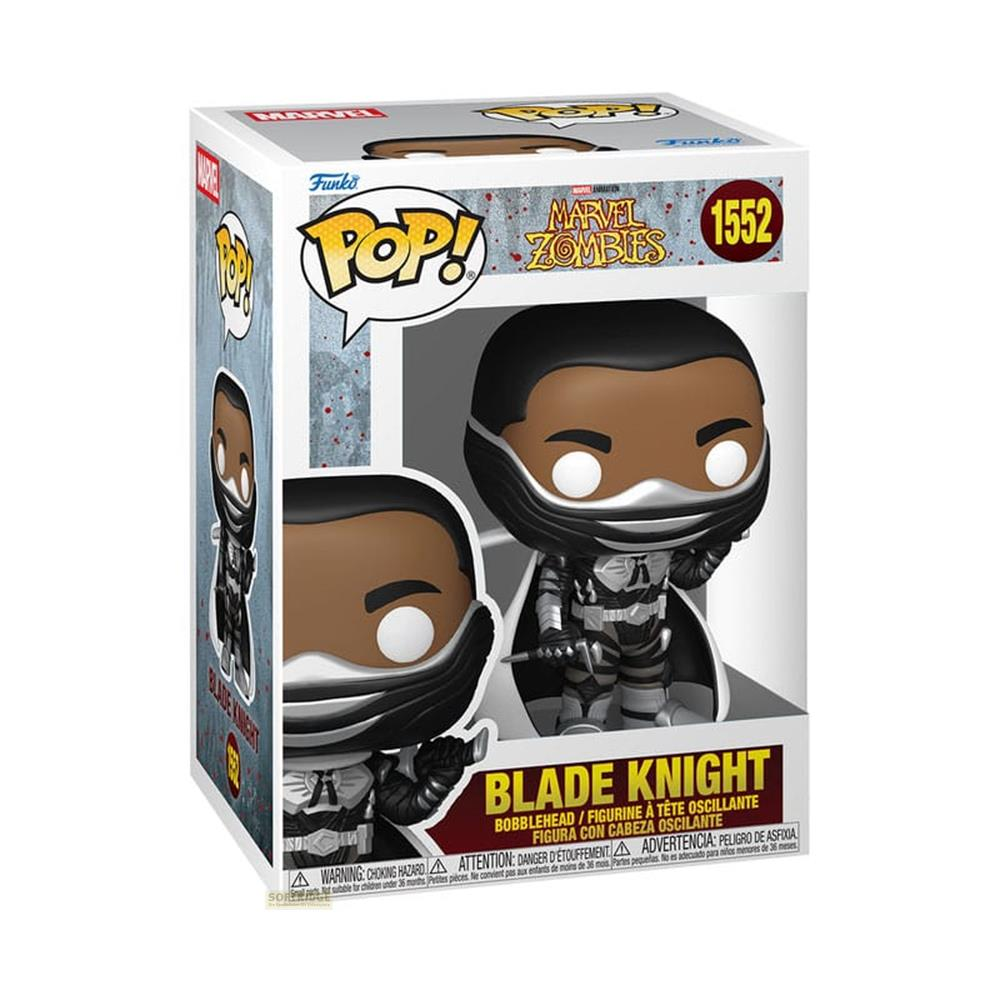 Funko Pop! Vinyl Figur von Blade Knight aus Marvel Zombies mit Schwert.