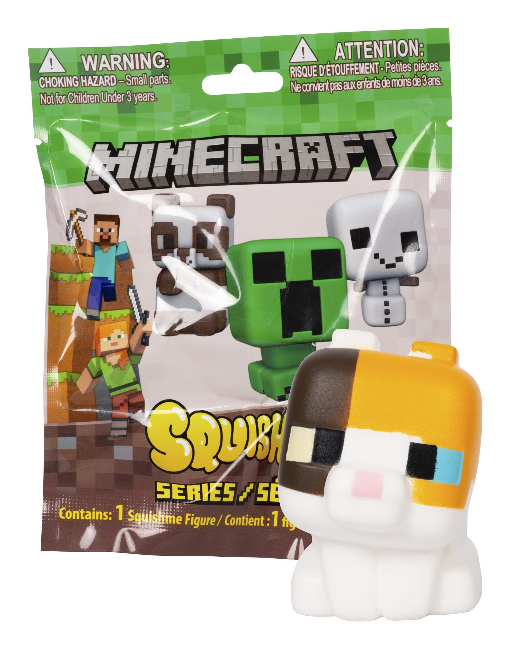 Minecraft Squishme Figur einer Katze, mit Minecraft-Verpackung.