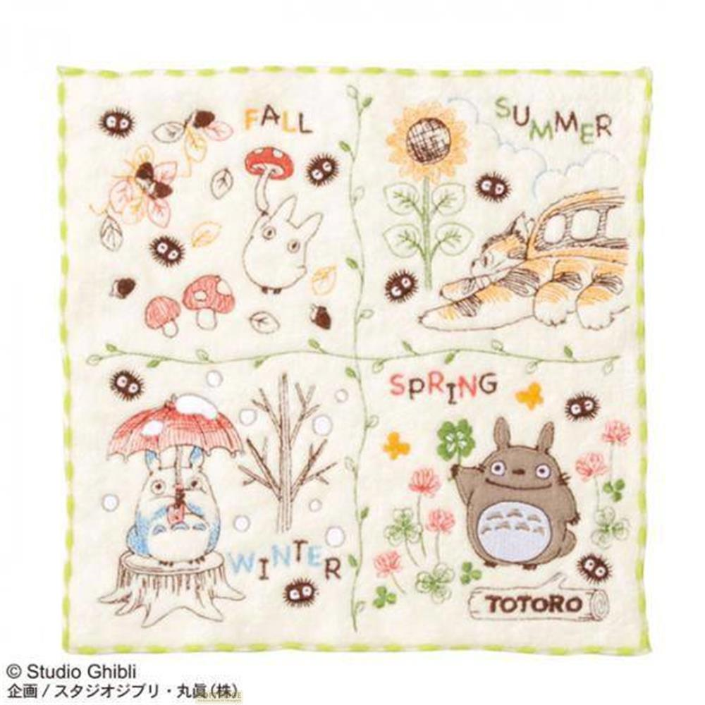 Quatre scènes de Totoro : Automne, Été, Printemps et Hiver.