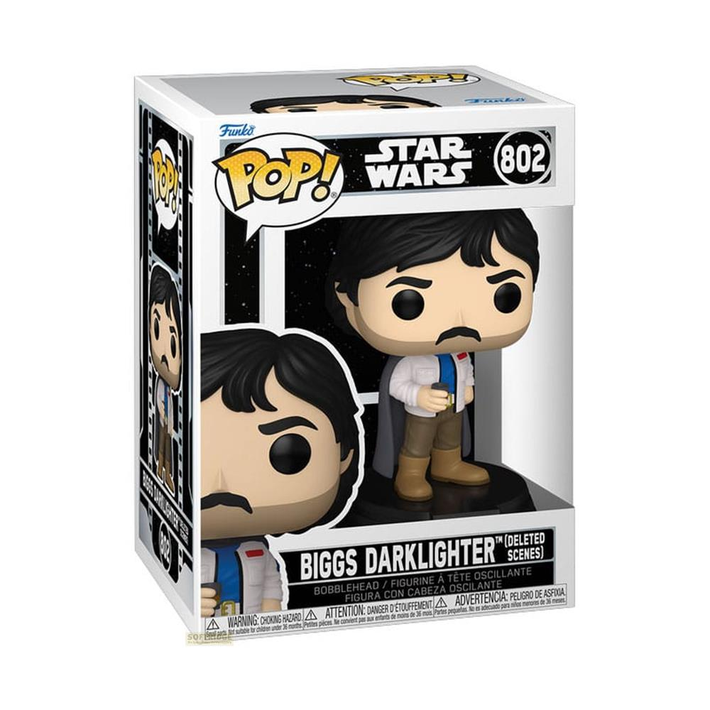Figura Funko Pop! de Biggs Darklighter de Star Wars en su caja.