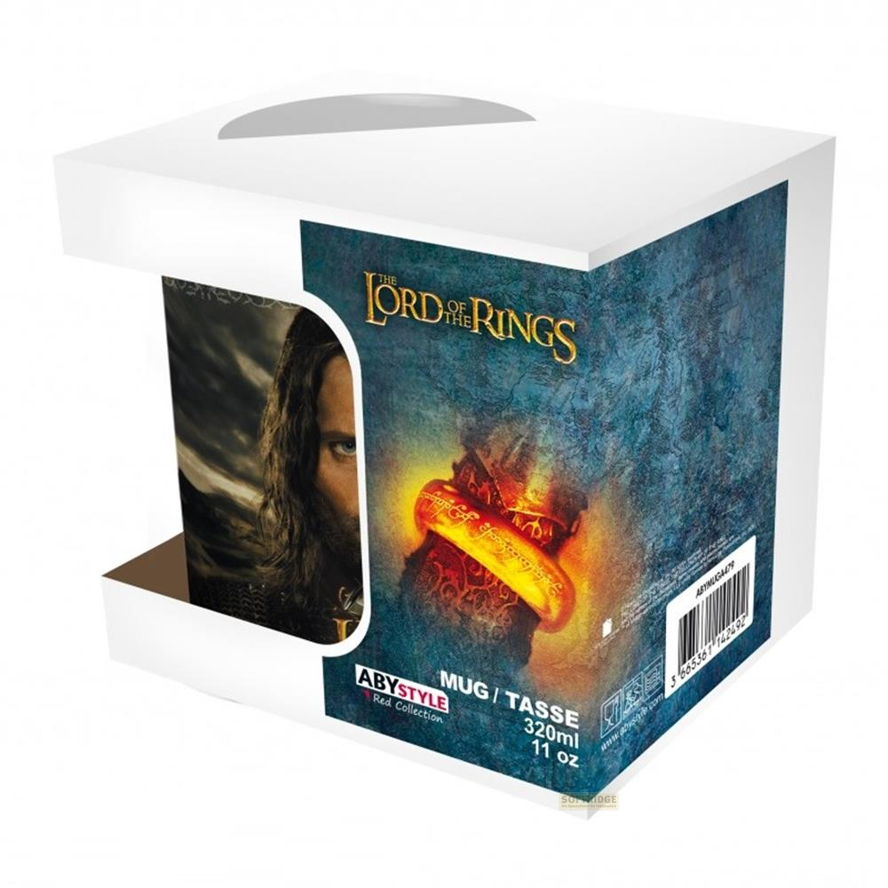 Embalaje de taza de El Señor de los Anillos con Frodo y el Anillo Único.