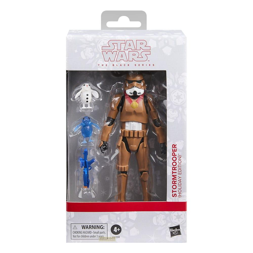 Juguete Stormtrooper (Edición Festiva) de Star Wars en caja con accesorios.