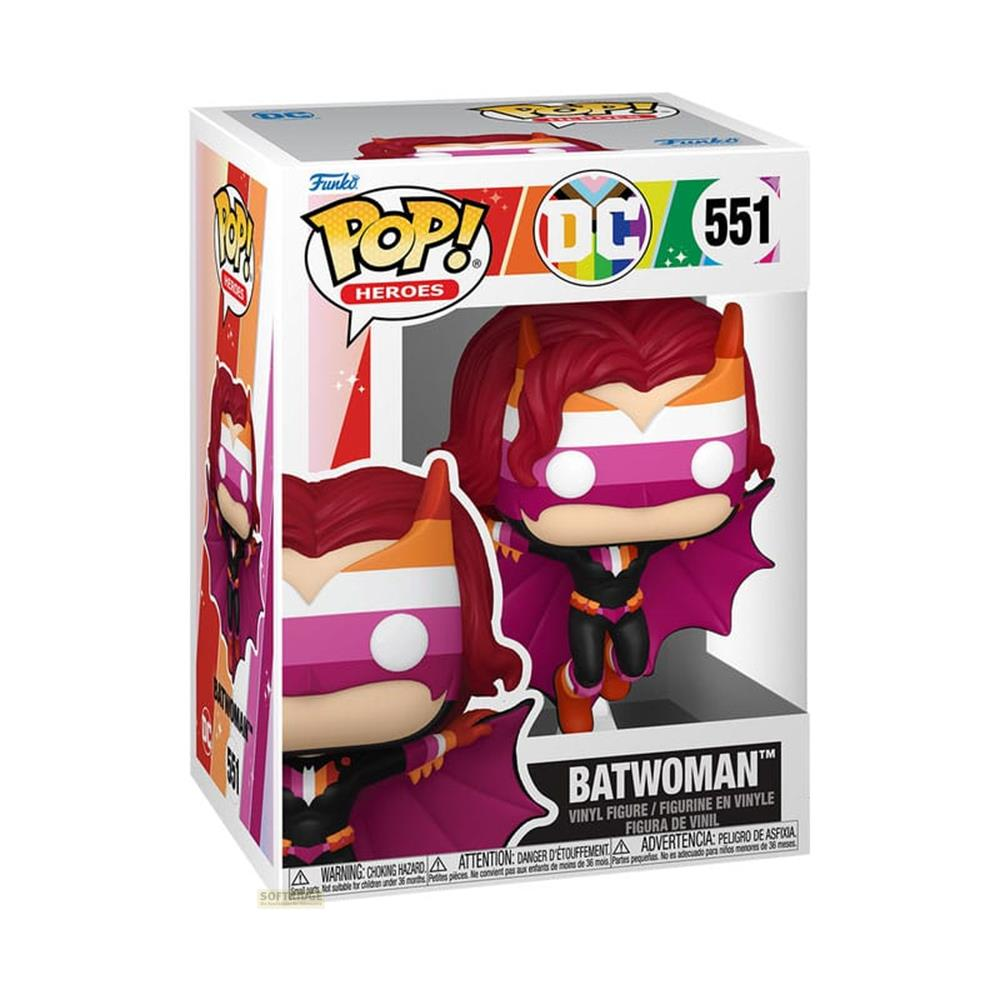 Funko Pop! Vinyl Figur von Batwoman in der Box, mit Regenbogenflaggen-Design.