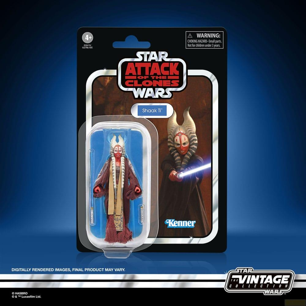 Figura de acción de Star Wars Shaak Ti en empaque.