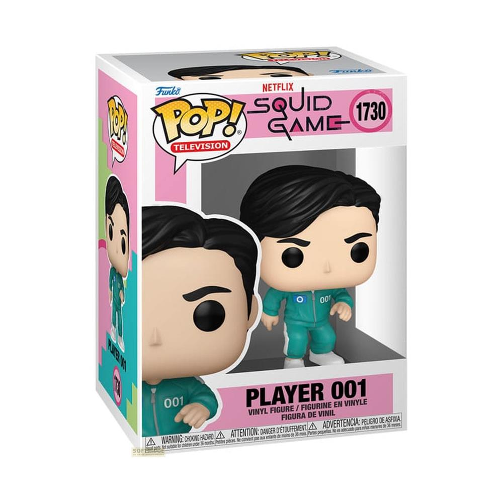 Figura de vinilo Funko Pop! del Jugador 001 de Squid Game en caja.