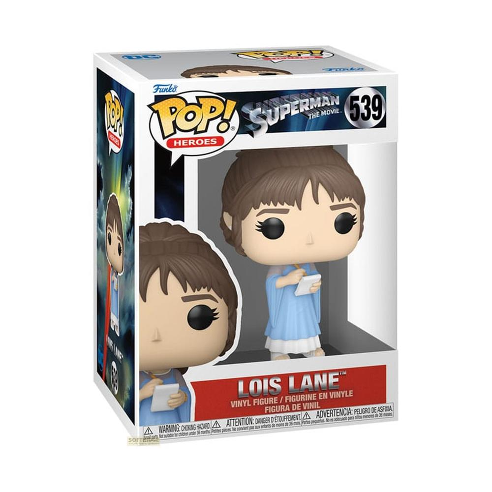 Figura de vinilo Funko Pop! Superman Lois Lane en caja. Figura sostiene bloc.