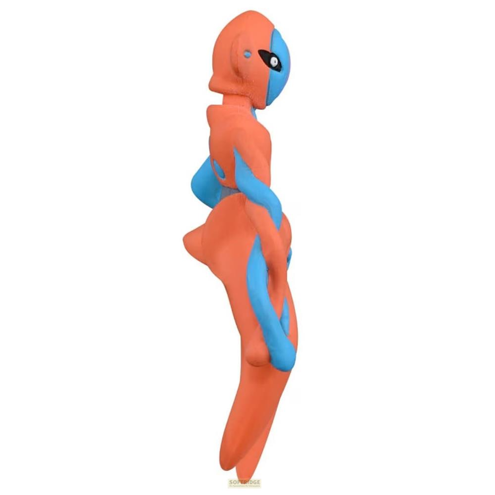 Orange und blaue Figur mit einem Kopf, der in zwei Hälften geteilt ist, auf weißem Hintergrund.