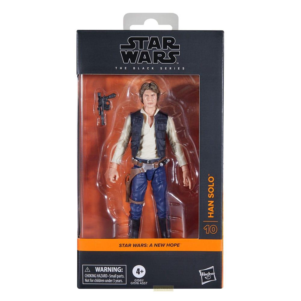 Figura de acción Han Solo Star Wars Black Series en caja, 4+ años