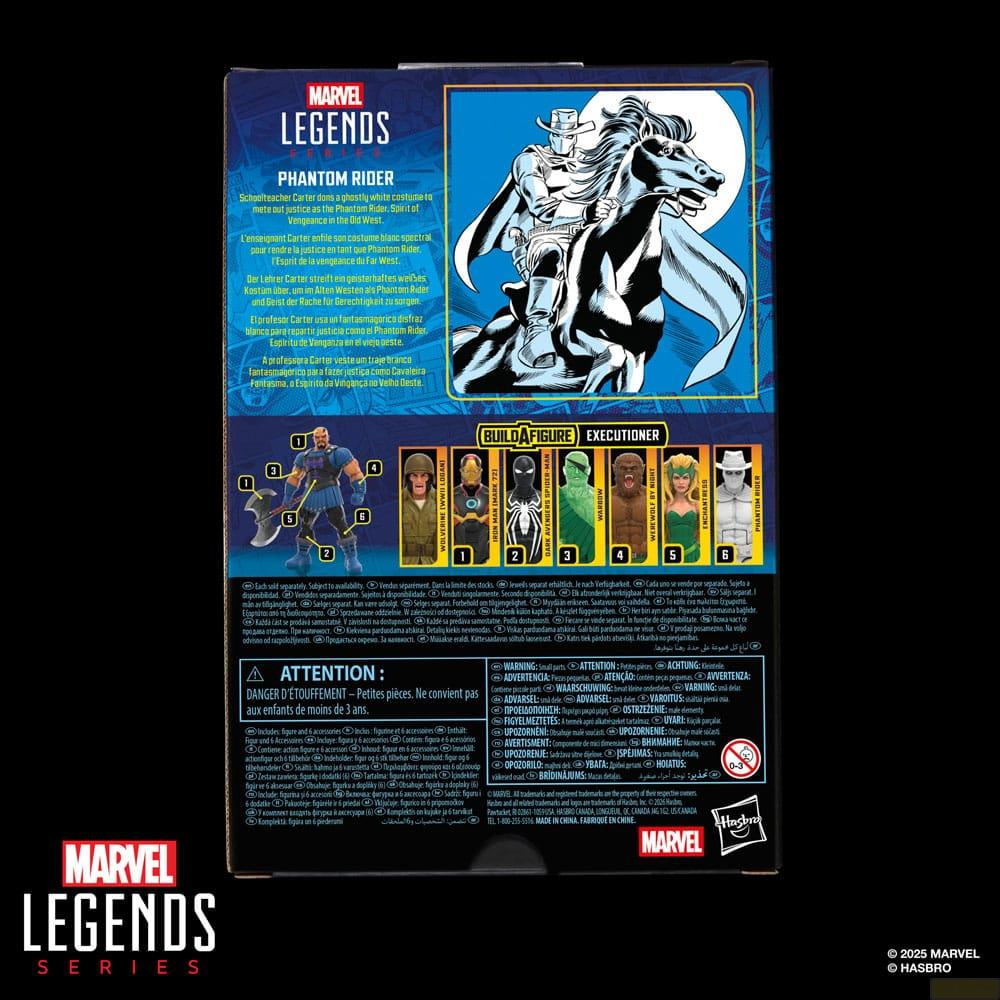 Figura de acción Marvel Legends Phantom Rider a caballo. Incluye 6 figuras para construir.