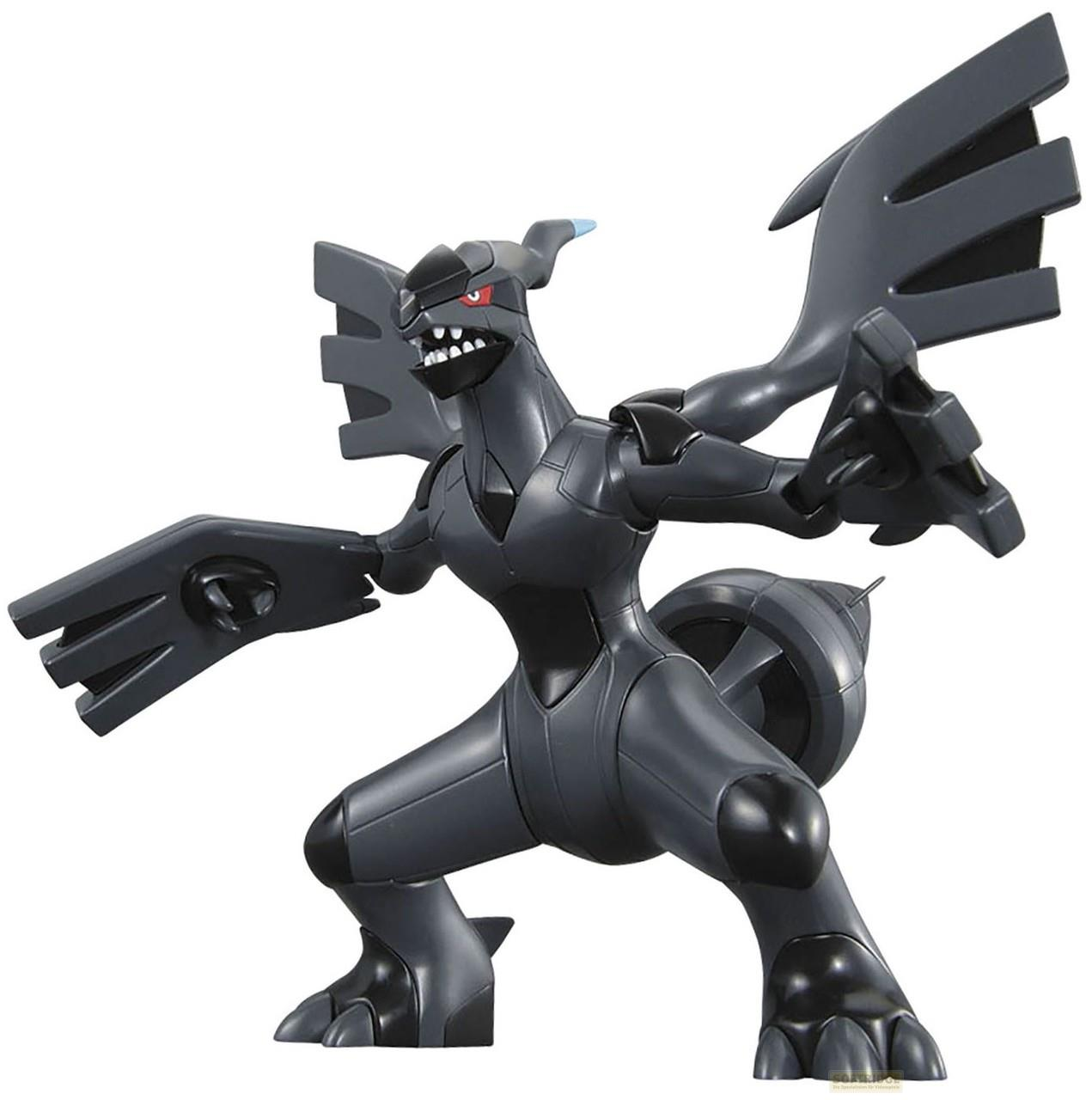 Figure sombre de type dragon avec yeux rouges et ailes.