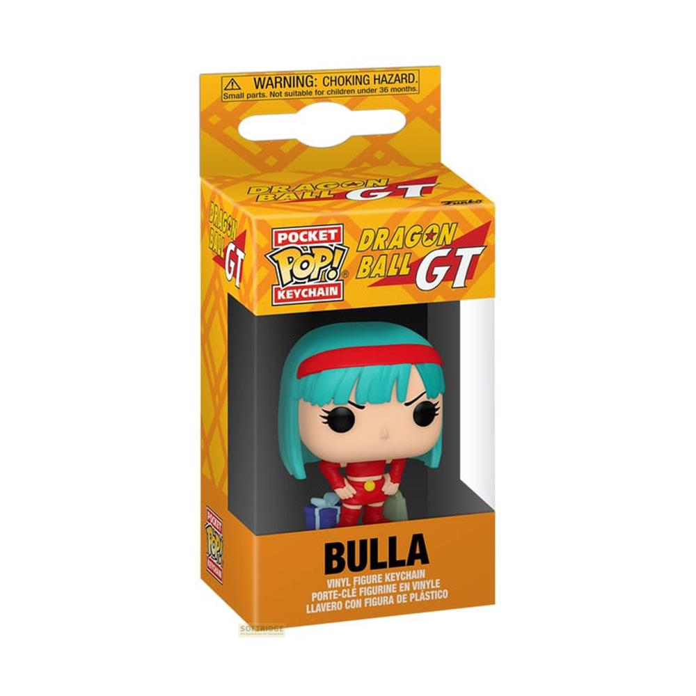 Dragon Ball GT Funko Pop! Schlüsselanhänger von Bulla in der Verpackung.