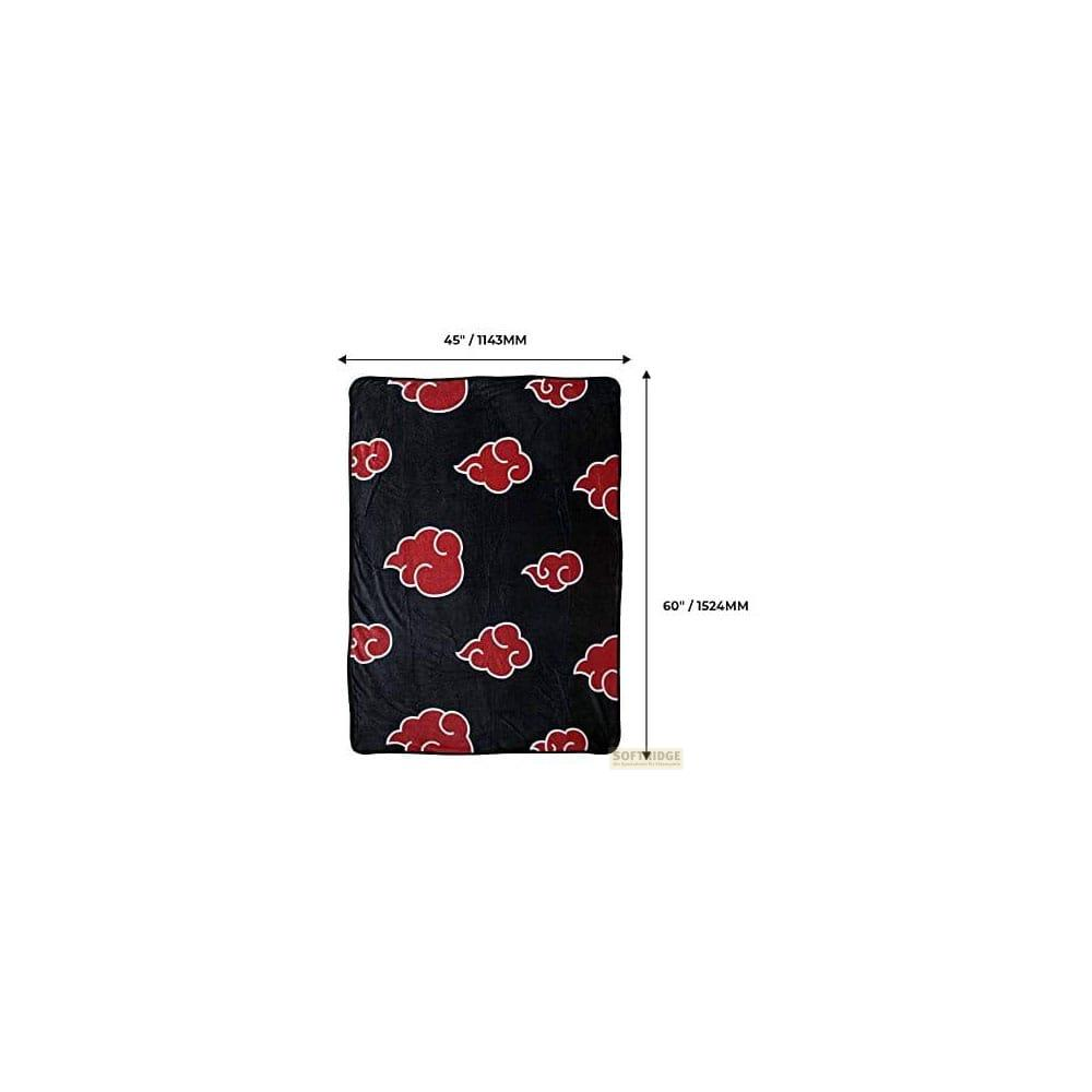 Schwarze Decke mit roten Wolkenmustern, 45x60 Zoll.