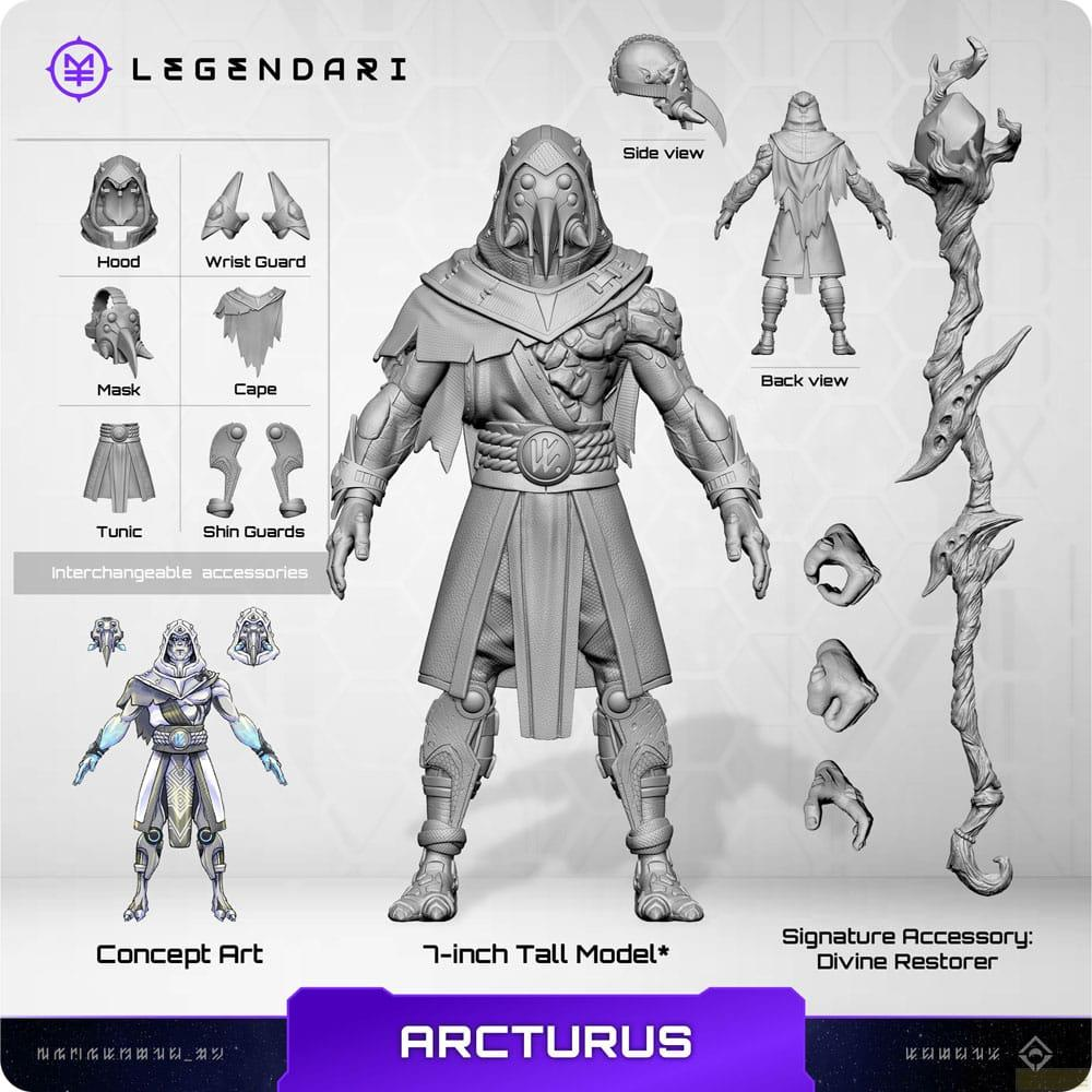 Modell von Arcturus mit austauschbarem Zubehör und Ausrüstung.