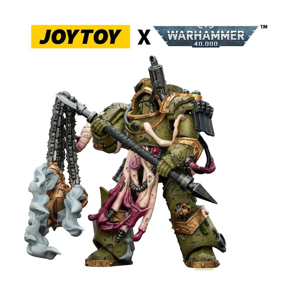 Zielona figurka Warhammer 40.000 z bronią i mackami.