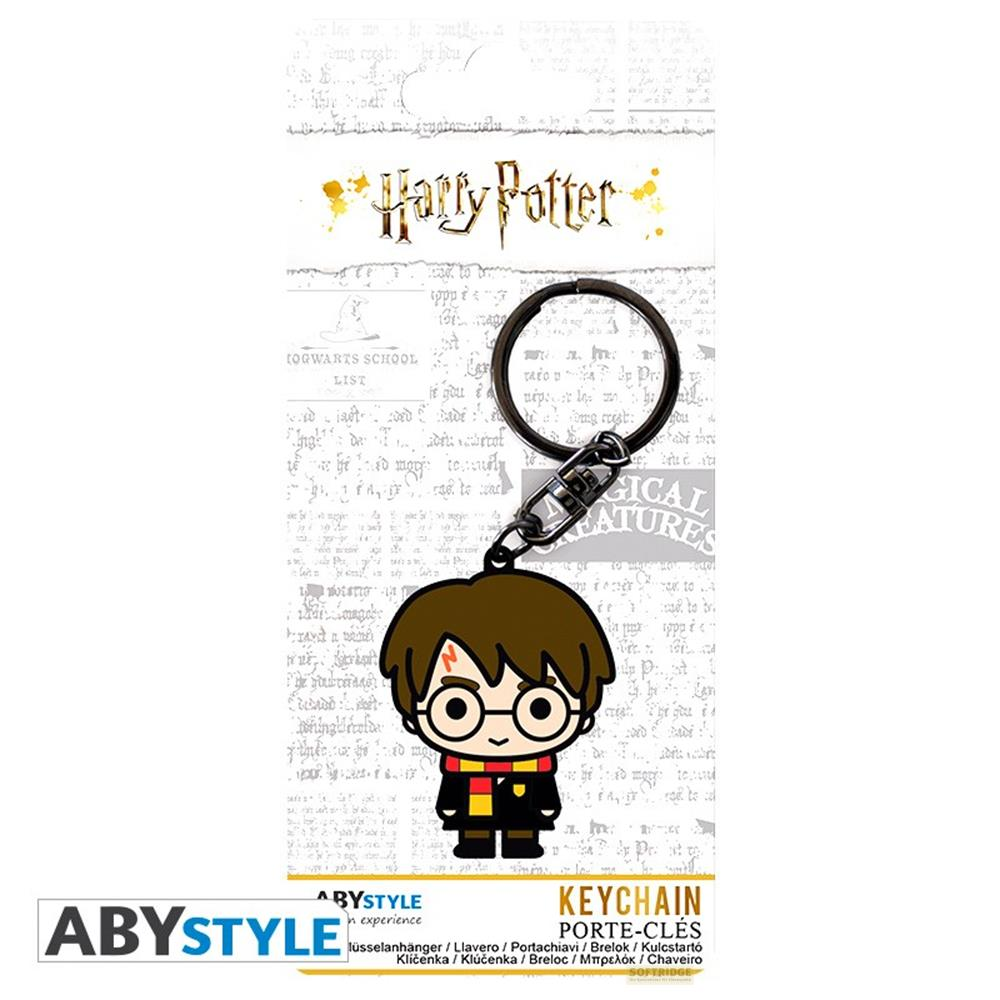 Un llavero de Harry Potter con una figura estilo chibi de Harry Potter con gafas y cicatriz.