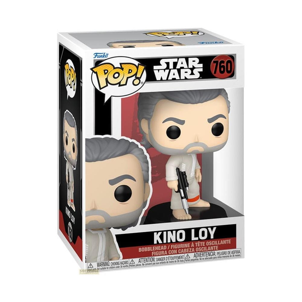 Figura Funko Pop! de "Kino Loy" de Star Wars en traje blanco con arma.
