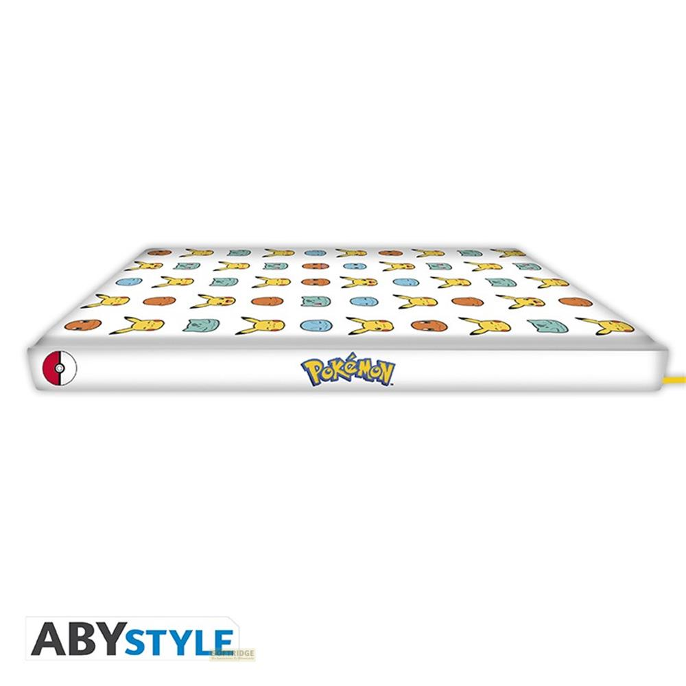 Ein aufblasbares Pokémon-Kissen mit Pikachu-Motiven und dem Pokémon-Logo.
