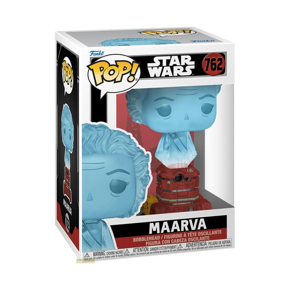 Eine blaue Star Wars Pop Figur von Maarva in einer Box.