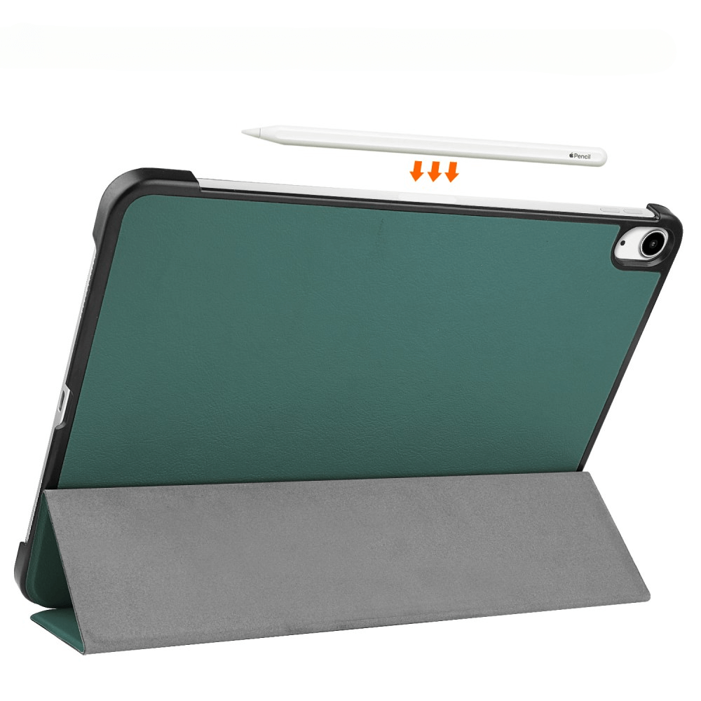 Grünes Tablet mit Ständer und Stift, weiße Stiftspitze mit Pfeilen.