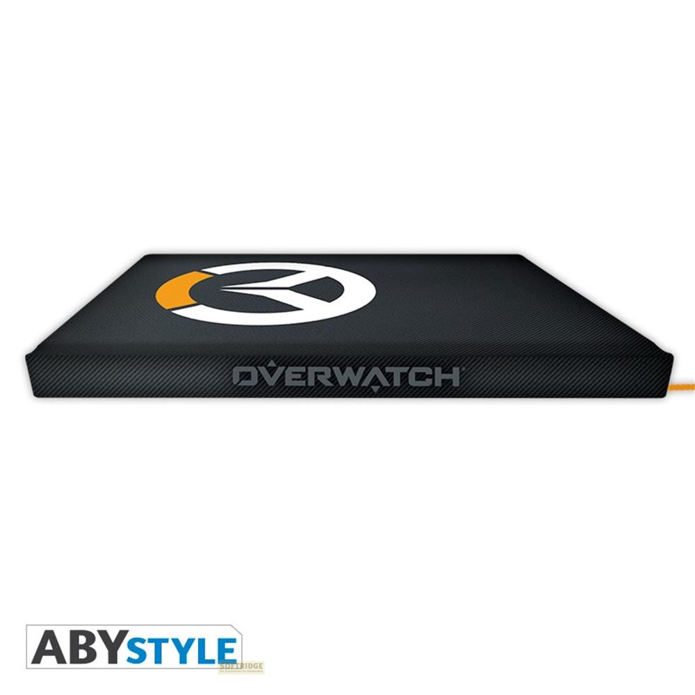 Schwarzer Kasten mit Overwatch-Logo und Schriftzug.