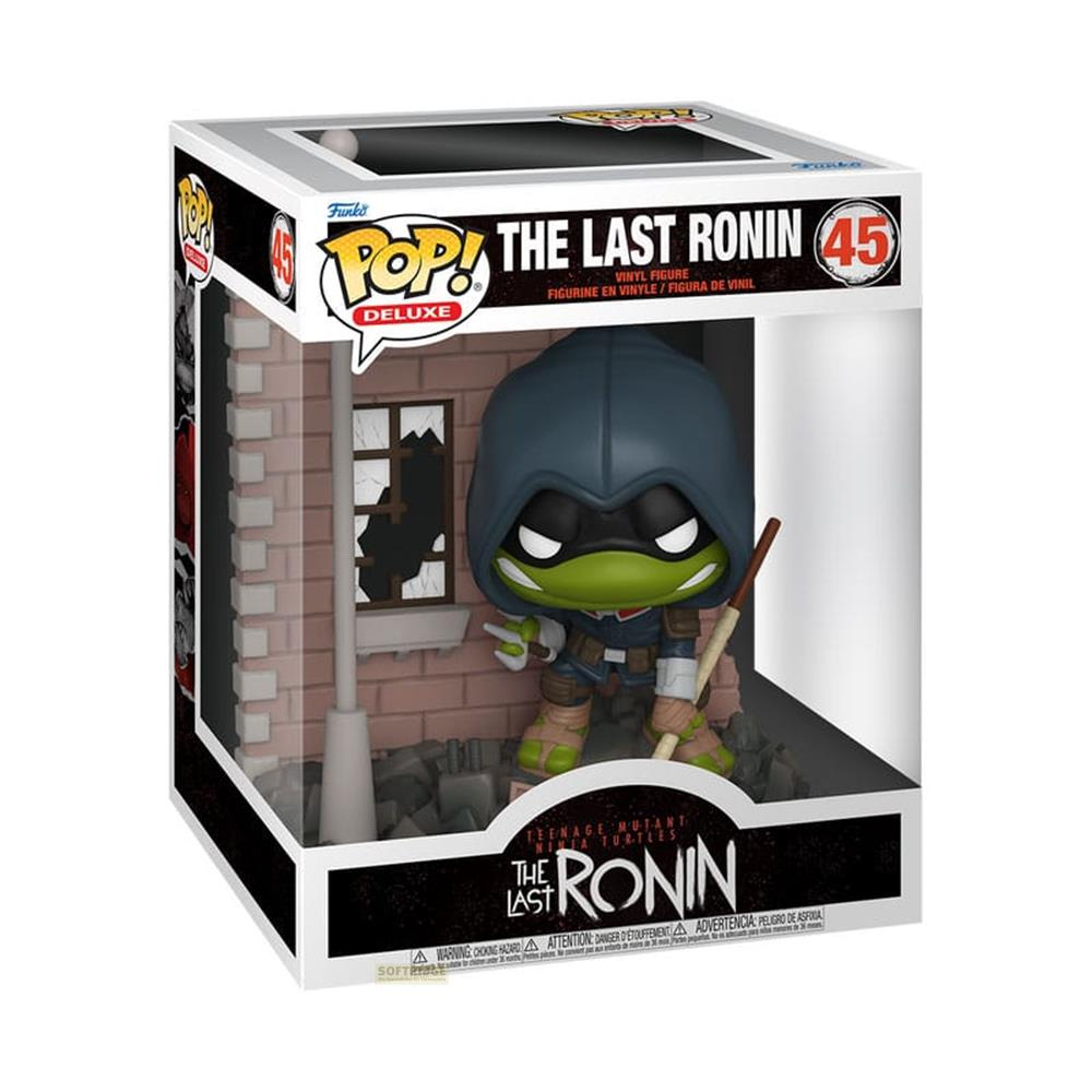 Funko Pop! Vinyl Figur von The Last Ronin im Karton mit Backstein-Kulisse.