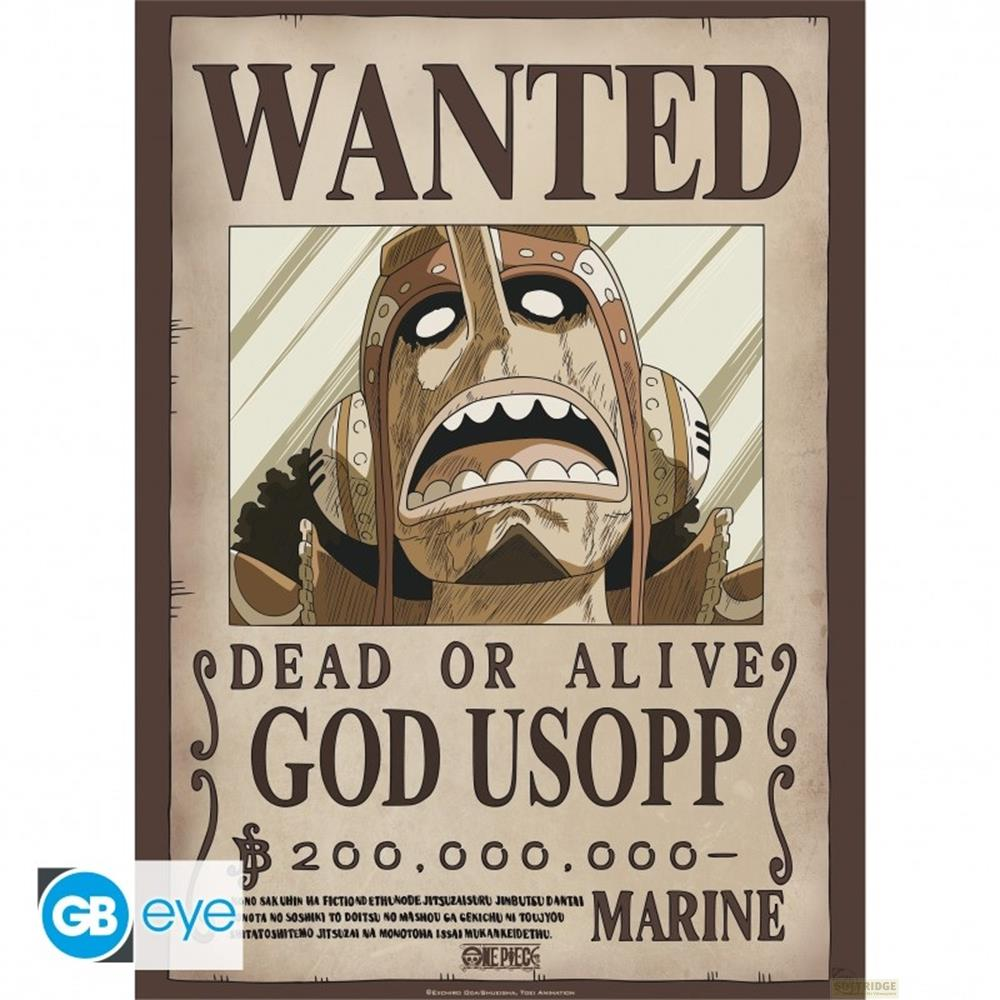 Cartel de "Se Busca" para "God Usopp" con una recompensa de $200.000.000.
