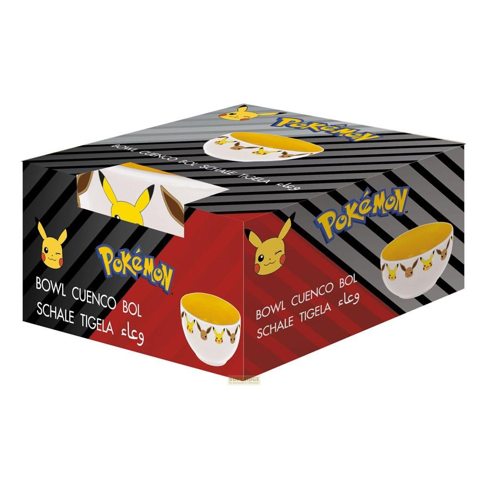Embalaje con motivo de Pikachu y logo de Pokémon, mostrando cuencos.