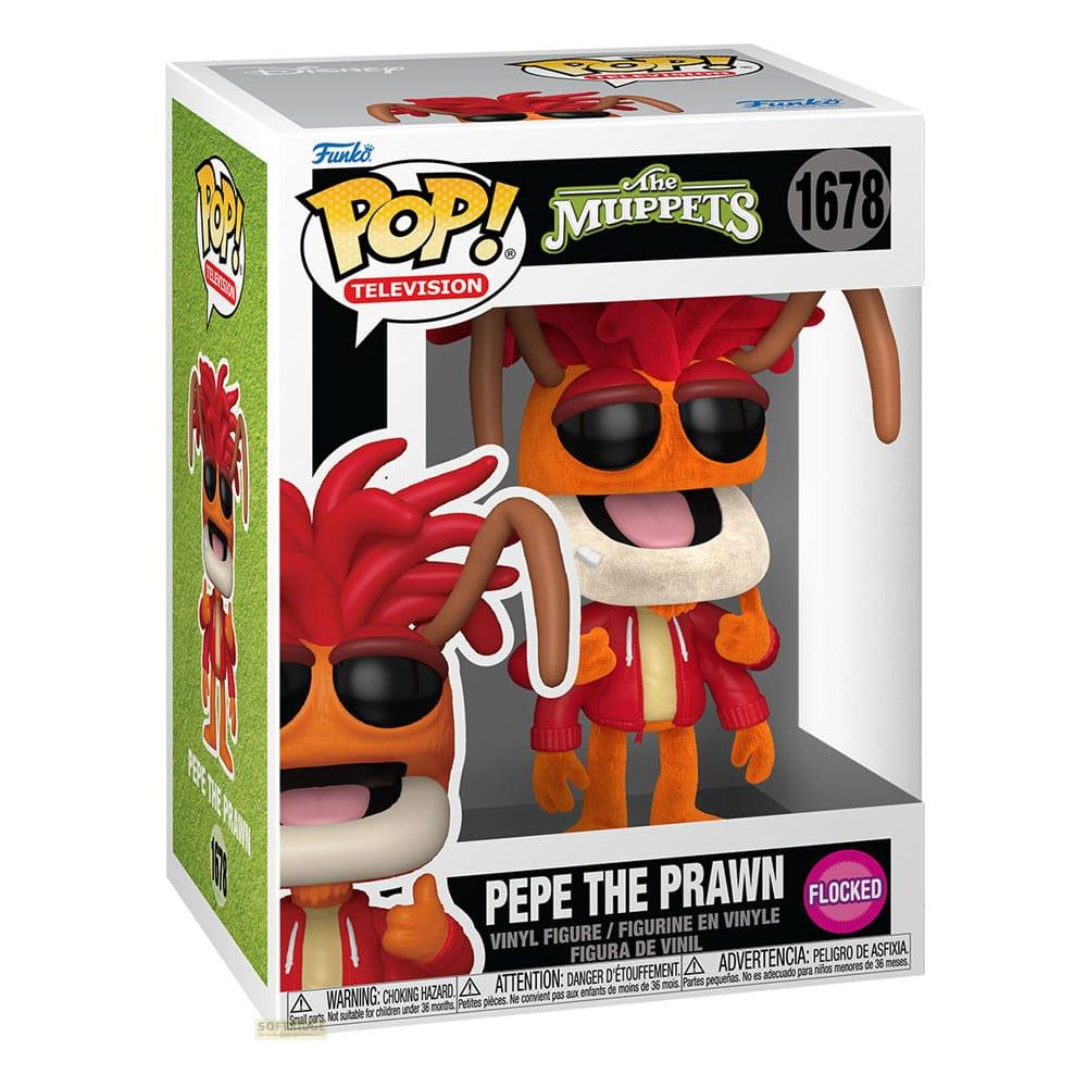 Figura de vinilo Funko Pop! de Pepe the Prawn de Los Muppets en su caja.