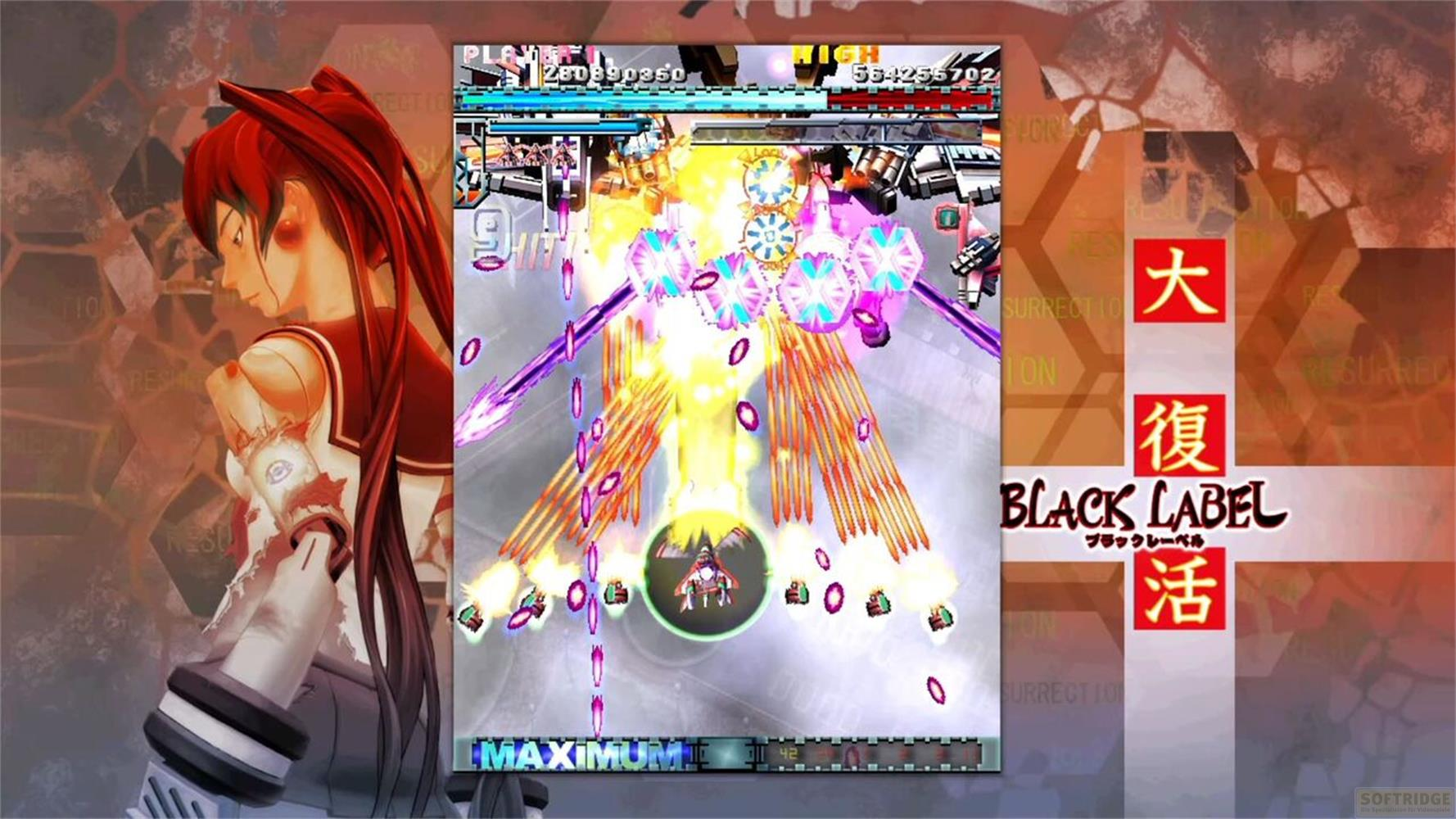 Anime-Spielszene mit explodierenden Lichtern, Charakter im Vordergrund.