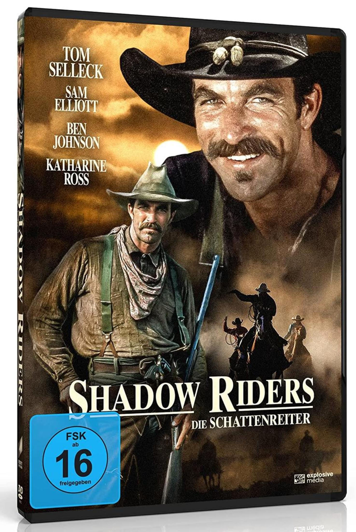 Copertina DVD "Shadow Riders" con Tom Selleck, Sam Elliott e altri.
