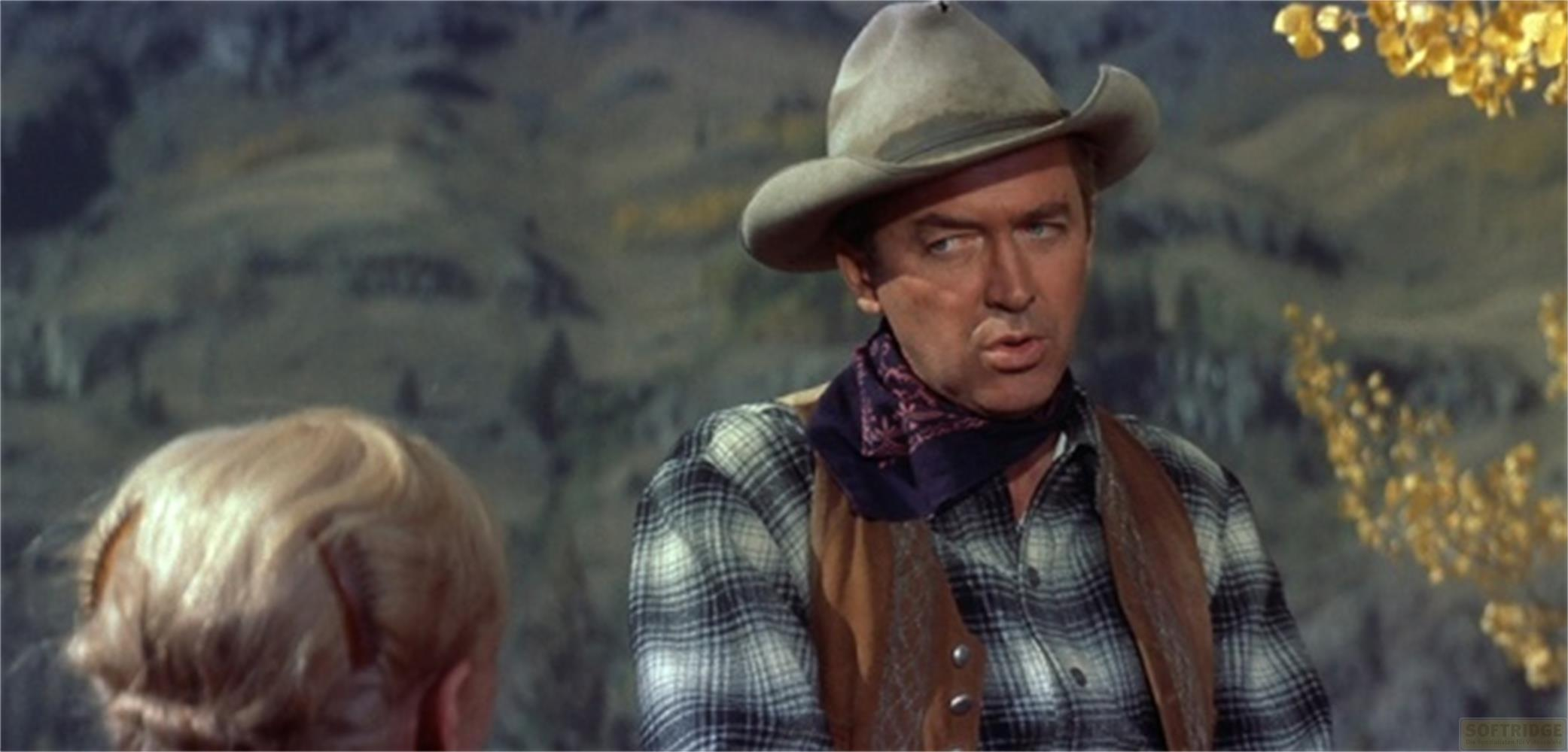Un uomo con cappello da cowboy e camicia a quadri parla a un bambino.