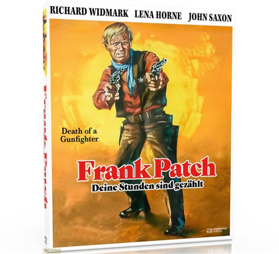 Un uomo in abiti western con due pistole, poster del film Frank Patch.