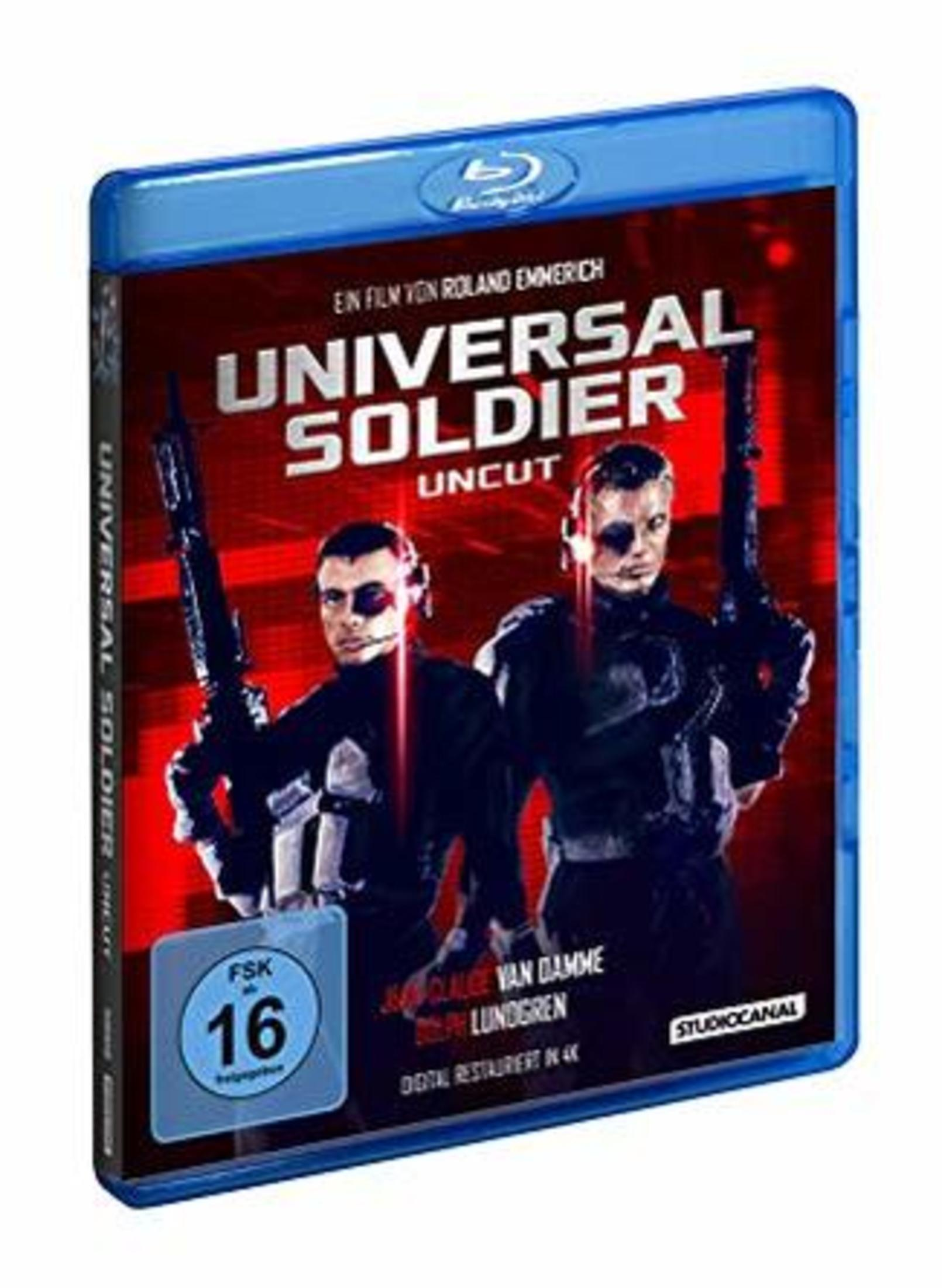 Blu-ray-Hülle von Universal Soldier Uncut mit Dolph Lundgren und Jean-Claude Van Damme.
