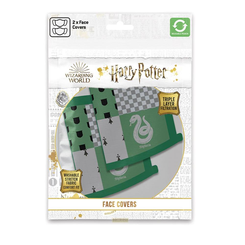 Harry Potter Slytherin Gesichtsmasken mit dreifacher Filterung in einer wiederverwendbaren Hülle.