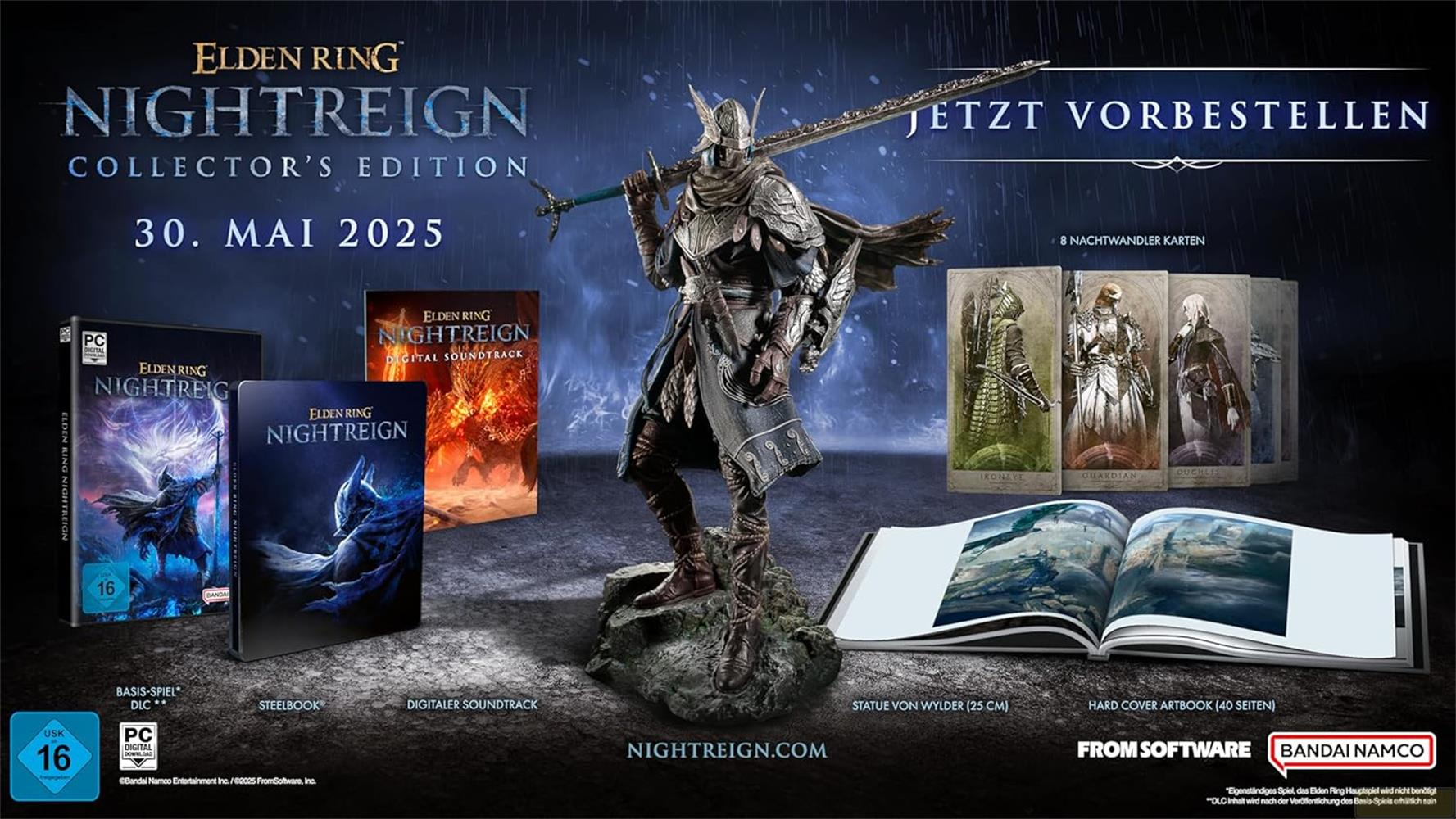 Elden Ring Collector's Edition mit Statue, Artbook, Spiel & Soundtrack.